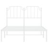 vidaXL Estrutura de cama com cabeceira 120x190 cm metal branco