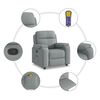vidaXL Poltrona de massagens reclin&aacute;vel tecido cinzento-claro