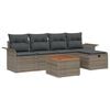vidaXL Conjunto de Sof&aacute; de Jardim 6 unid. Cinzeto vime PE