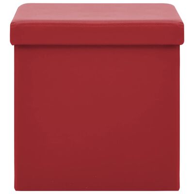 vidaXL Banco de arrumação dobrável PVC vermelho tinto