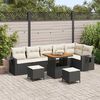 vidaXL Conjunto de Sof&aacute; de Jardim 9 pcs Preto vime PE
