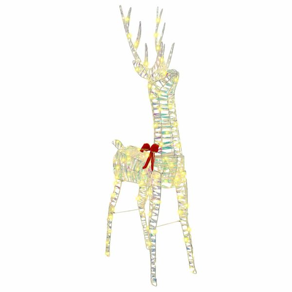 vidaXL Rena 3D com 140 LEDs Branco quente 128 cm PET