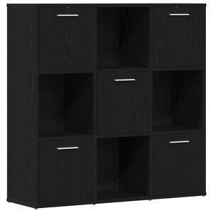 vidaXL Estante para livros em carvalho preto, 90x28x90 cm, madeira engenheirada
