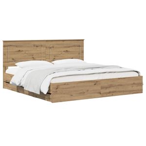 vidaXL Bed Frame with Storage and Headboard Artisan Oak 180 x 200 cm