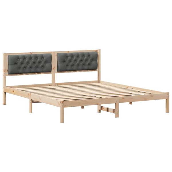 vidaXL Estrutura da Cama com cabeceira Cinza Escuro 160 x 200 cm