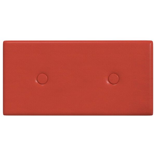 vidaXL Pain&eacute;is de parede 12 pcs Vermelho 30 x 15 cm Couro Sint&eacute;tico