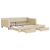 vidaXL Sof&aacute;-cama com gavet&atilde;o e gavetas 100x200 cm tecido cor creme