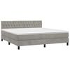 vidaXL Cama box spring c/ colch&atilde;o/LED 160x200 cm veludo cinzento-claro