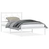 vidaXL Estrutura de cama em metal com cabeceira 107x203 cm branco