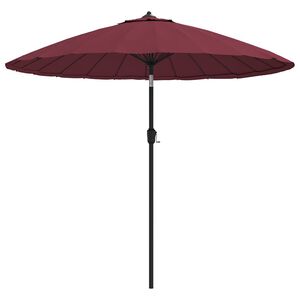 vidaXL Guarda-sol exterior c/ mastro alum&iacute;nio 250 cm vermelho bord&ocirc;