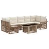 vidaXL Conjunto de Sof&aacute; de Jardim 8 unid. Bege e Branco Creme vime PE