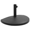 vidaXL Base de guarda-sol semicircular poliresina 15 kg preto