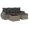 vidaXL 5 pcs conjunto sof&aacute;s de jardim c/ almofad&otilde;es vime PE cinzento