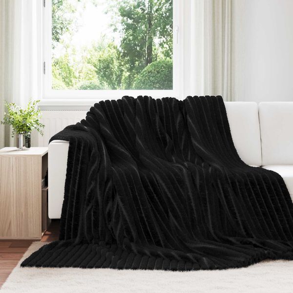 vidaXL Cobertor Preto 270 x 240 cm L&atilde;