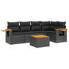 vidaXL 6 pcs conjunto sof&aacute;s de jardim c/ almofad&otilde;es vime PE preto