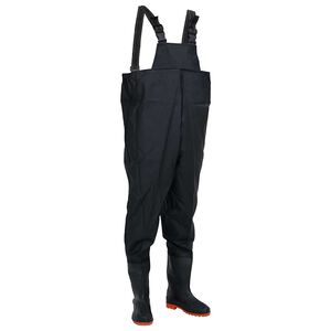 vidaXL Jardineiras com botas tamanho 45 preto