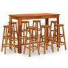 vidaXL 9 pcs conjunto de bar para jardim madeira de ac&aacute;cia maci&ccedil;a
