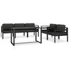 vidaXL 6 pcs conjunto lounge jardim com almofad&otilde;es alum&iacute;nio antracite