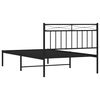 vidaXL Estrutura de cama com cabeceira 107x203 cm metal preto