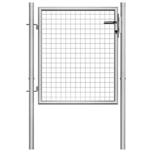 vidaXL Port&atilde;o de jardim em a&ccedil;o galvanizado 105x75 cm prata