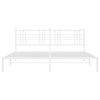 vidaXL Estrutura de cama com cabeceira 183x213 cm metal branco
