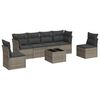 vidaXL 7 pcs conjunto sofás p/ jardim c/ almofadões vime PE cinzento