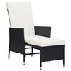 vidaXL 3 pcs conjunto lounge para jardim c/ almofadões vime PE preto