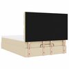 vidaXL Estrutura de cama otomana com colch&atilde;o tecido creme 140x200cm