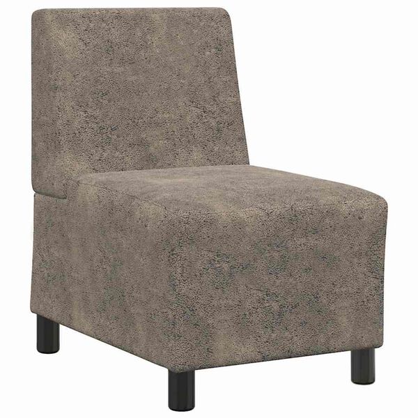 vidaXL Poltrona sem bra&ccedil;os em camur&ccedil;a artificial 55 cm cinza-escuro