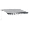 vidaXL Toldo retr&aacute;til manual com luzes LED 350x250 cm antracite/branco