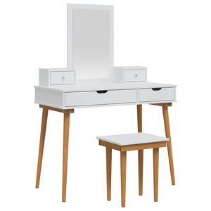 vidaXL Conjunto de Mesa de Vestir FAUSKE 5 unid. Branco