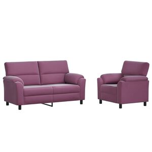 vidaXL Conjunto de Sof&aacute;s 2 pcs Roxo Veludo