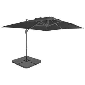 vidaXL Guarda-sol de jardim com base port&aacute;til antracite