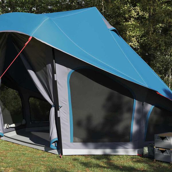 vidaXL Barraca Tipi Familiar Manual Azul e Cinza 508 x 470 x 300 cm