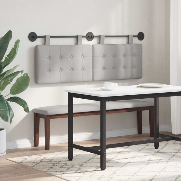 vidaXL Cabeceira Suspensa Cinza Nuvem 150 x 55 x 5 cm tecido