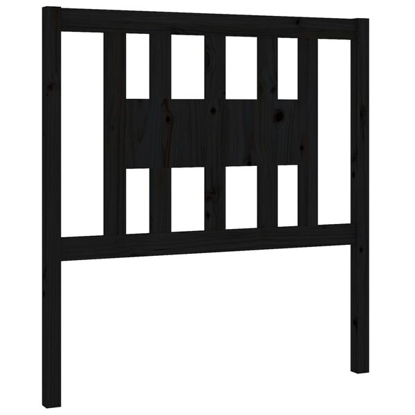 vidaXL Cabeceira de cama 106x4x100 cm pinho maciço preto
