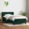 vidaXL Cama com molas/colch&atilde;o 90x220 cm veludo verde-escuro