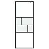 vidaXL Parede de Chuveiro Walk-in Preto 80 x 195 x 0.5 cm