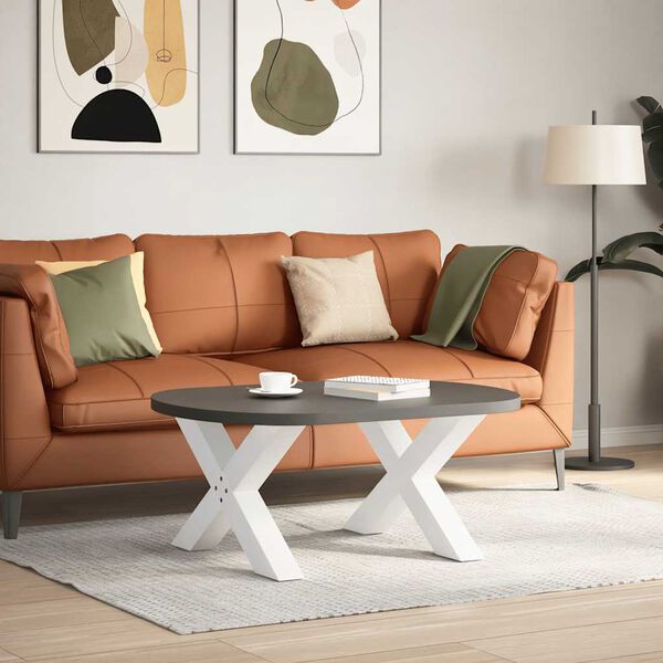 vidaXL P&eacute;s para mesa de centro em formato de X, 2 pe&ccedil;as, branco, 70x (42-43) cm, a&ccedil;o