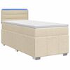 vidaXL Cama box spring com colch&atilde;o Creme 100 x 200 cm Tecido