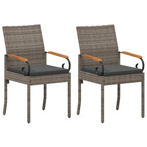 vidaXL Cadeiras de jardim 2 unid. Cinza e Cinza Escuro