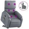 vidaXL Poltrona massagens reclin&aacute;vel elevat&oacute;ria couro artif. cinzento