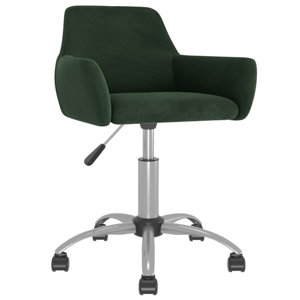 vidaXL Cadeiras de jantar girat&oacute;rias 2 pcs veludo verde-escuro