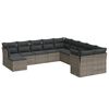 vidaXL 11 pcs conjunto sof&aacute;s de jardim c/ almofad&otilde;es vime PE cinzento