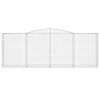 vidaXL Cestos gabião arqueados 25 pcs 400x50x140/160 ferro galvanizado
