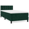 vidaXL Cama com molas/colch&atilde;o 90x190 cm veludo verde-escuro