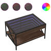 vidaXL Mesa de centro luzes LED Infinity 70x50x38 cm carvalho castanho