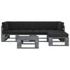 vidaXL 4 pcs conj. lounge paletes c/ almofad&otilde;es pinho impregnado cinza