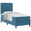 vidaXL Cama Box com colch&atilde;o Azul Escuro 90 x 190 cm Veludo