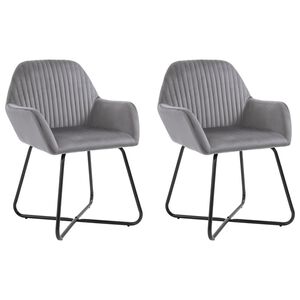 vidaXL Cadeiras de jantar 2 pcs veludo cinzento